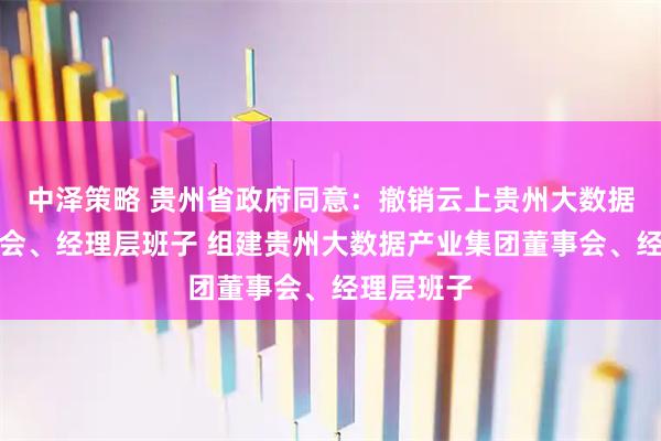 中泽策略 贵州省政府同意：撤销云上贵州大数据集团董事会、经理层班子 组建贵州大数据产业集团董事会、经理层班子