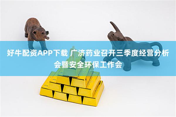 好牛配资APP下载 广济药业召开三季度经营分析会暨安全环保工作会