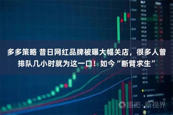 多多策略 昔日网红品牌被曝大幅关店，很多人曾排队几小时就为这一口！如今“断臂求生”