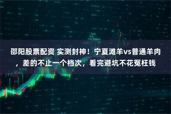 邵阳股票配资 实测封神！宁夏滩羊vs普通羊肉，差的不止一个档次，看完避坑不花冤枉钱
